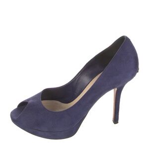 Christian Dior Navy Blue Suede Heels EU37